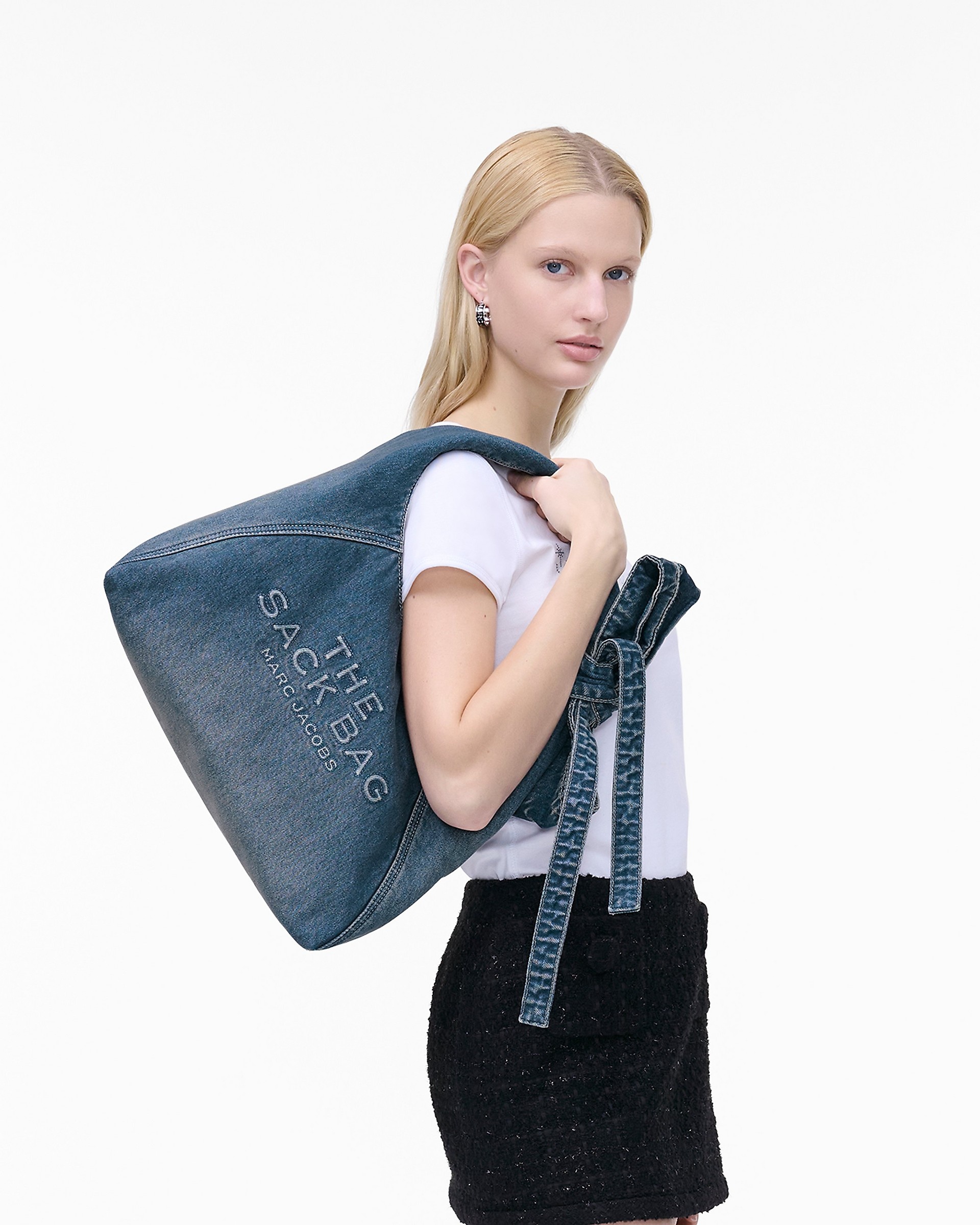 THE BOW DENIM SACK BAG - 2