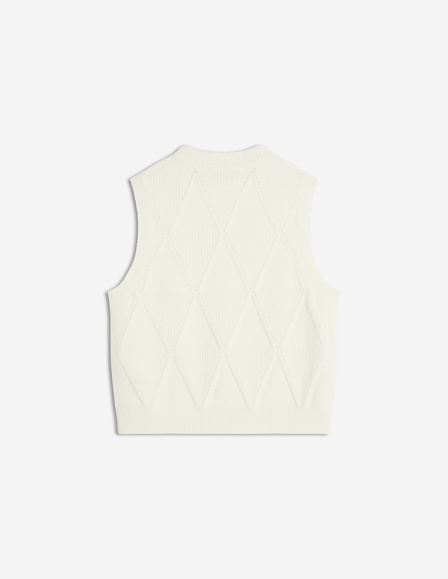 TEXTURED WOOL ARGYLE VEST - 7