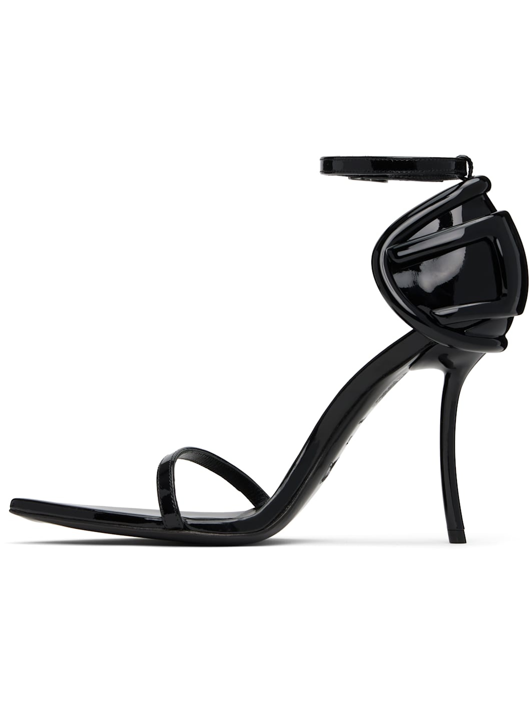 Black D-Ten&Half Heeled Sandals - 3