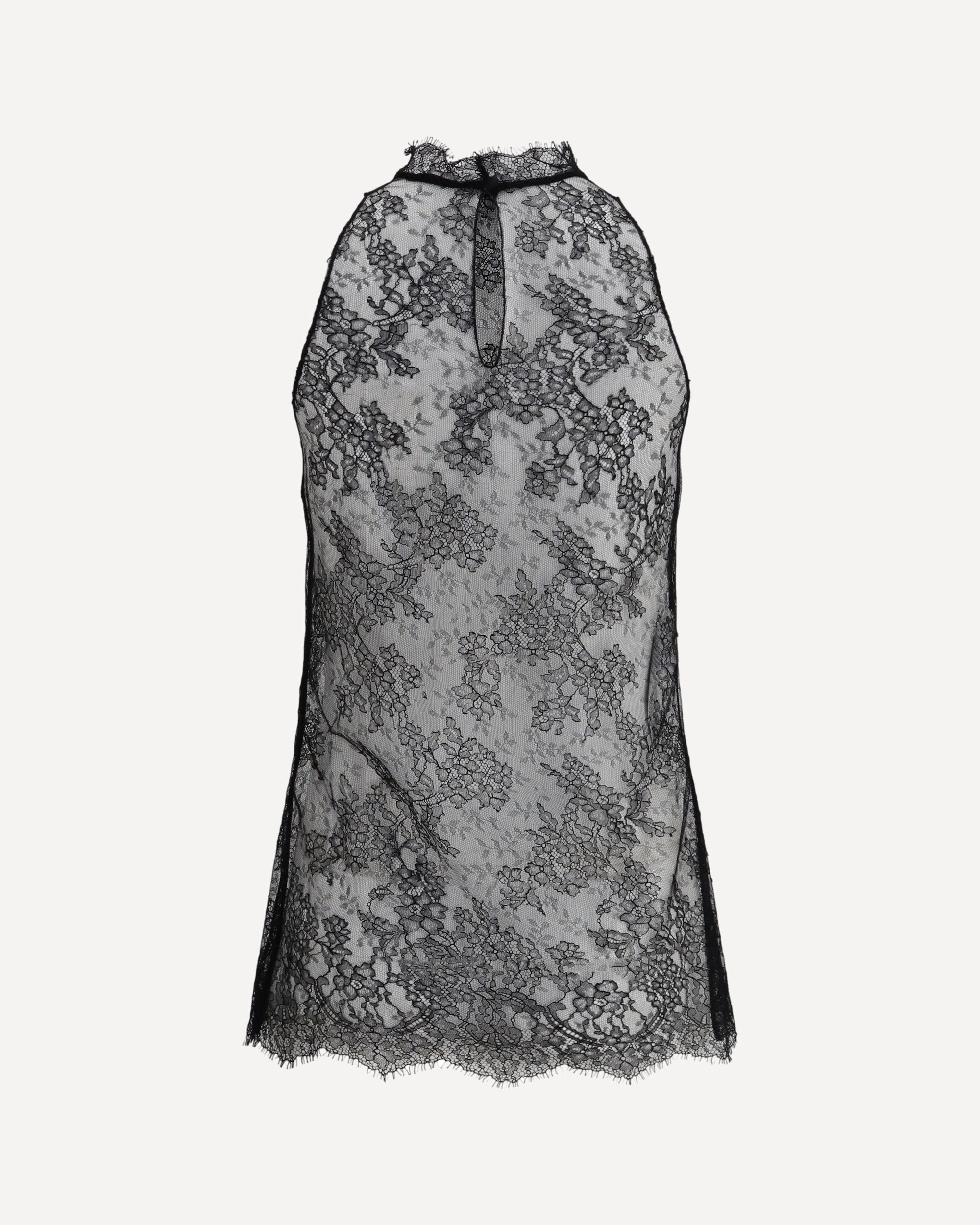 Sleeveless black Lace Top - 2
