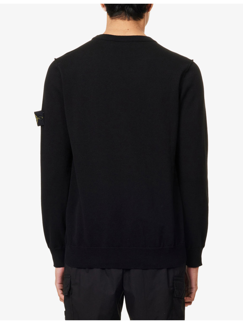 Badge Crewneck Cotton-Knit Jumper 4