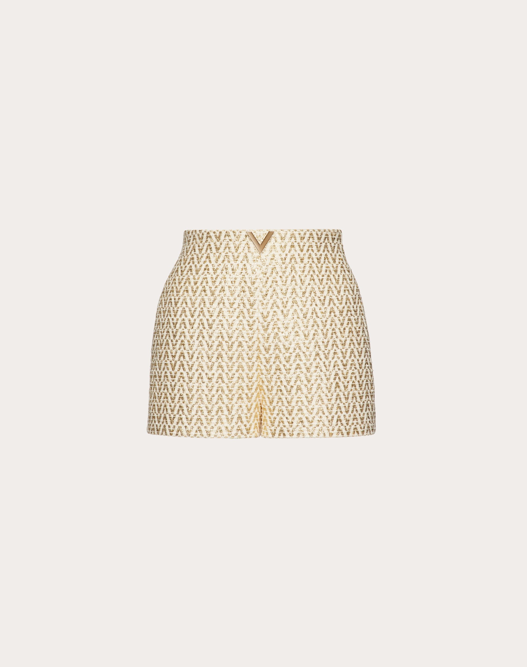 BOUCLE' OPTICAL VALENTINO GOLD SHORTS - 1