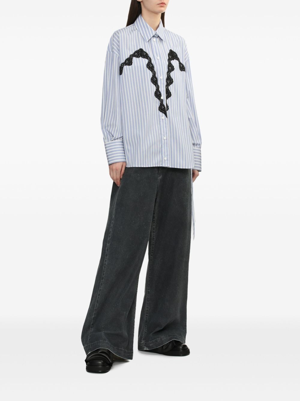 lace-trim shirt - 2