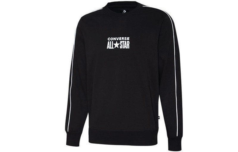 Converse All Star Track Crew Fleece Sweatshirt 'Black' 10018257-A01 3
