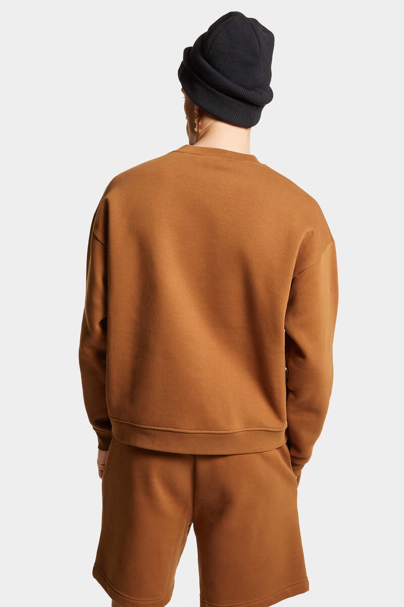 DSQUARED2 MAPLE LEAF RELAX FIT CREWNECK SWEATSHIRT | REVERSIBLE