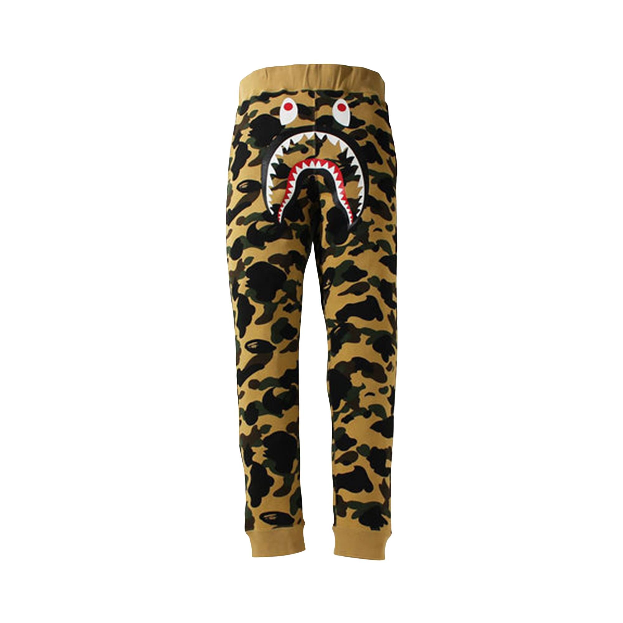 BAPE 1st Camo Shark Slim Fit Sweatpants 'Yellow' - 1