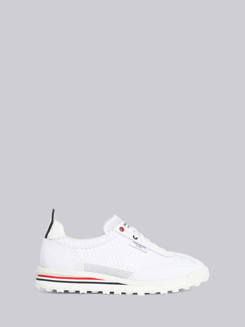 White Heavy Athletic Mesh Tech Runner 1