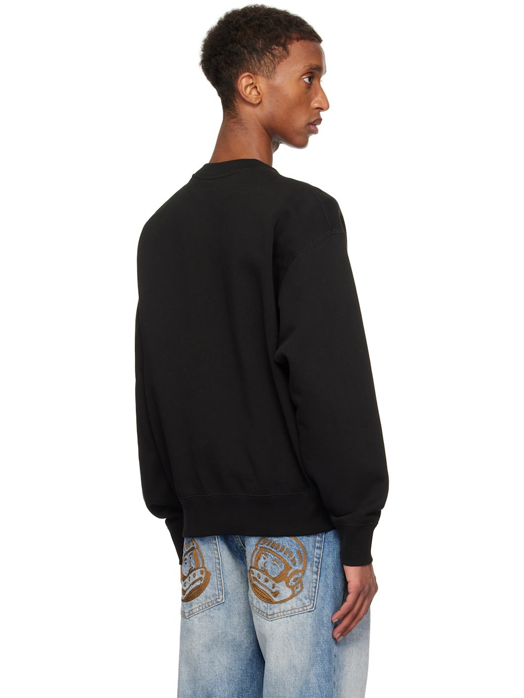Black Floral Solid Camo Busy Works Sweatshirt - 3