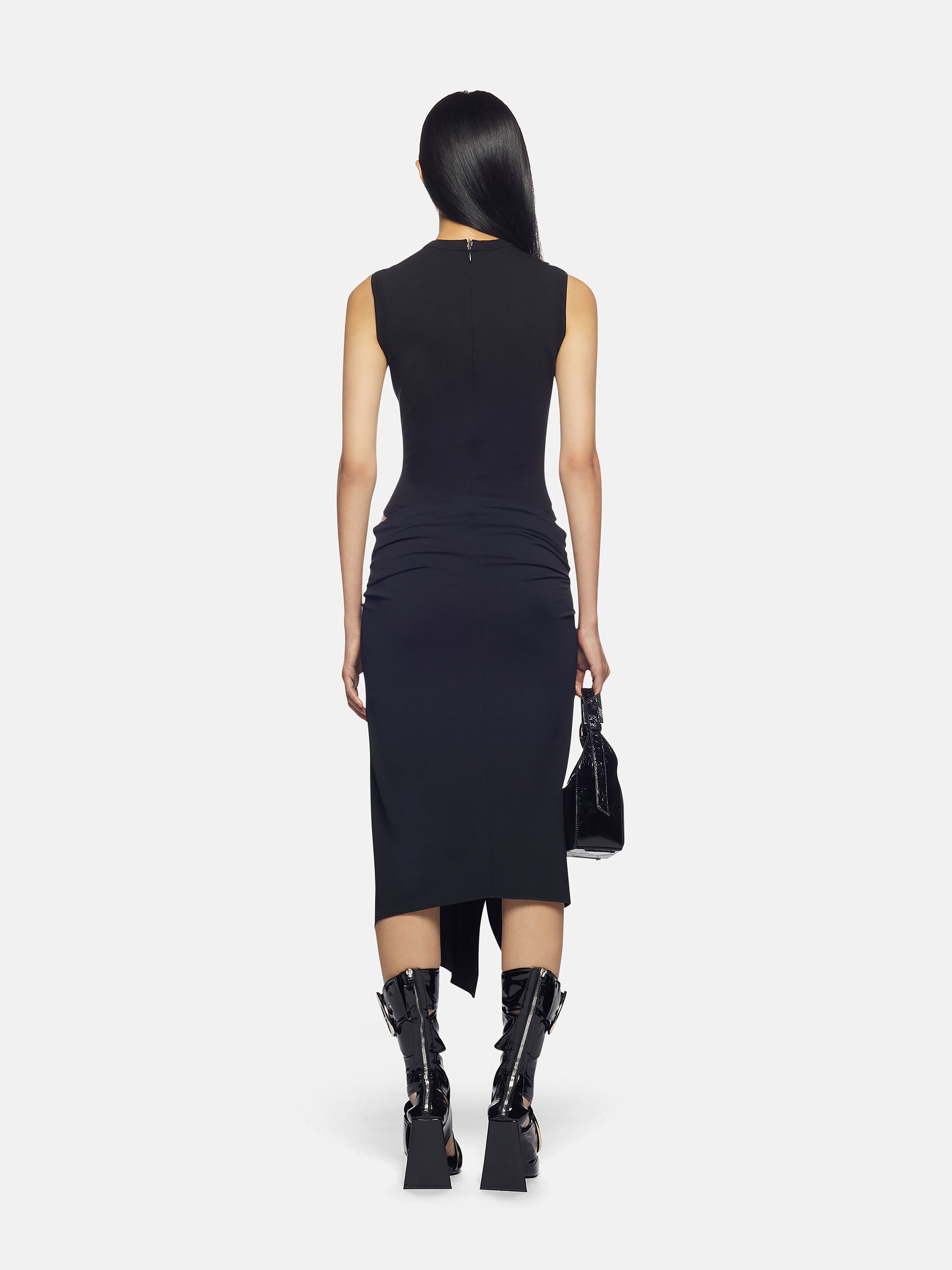 "MIRNA" BLACK MIDI DRESS - 3