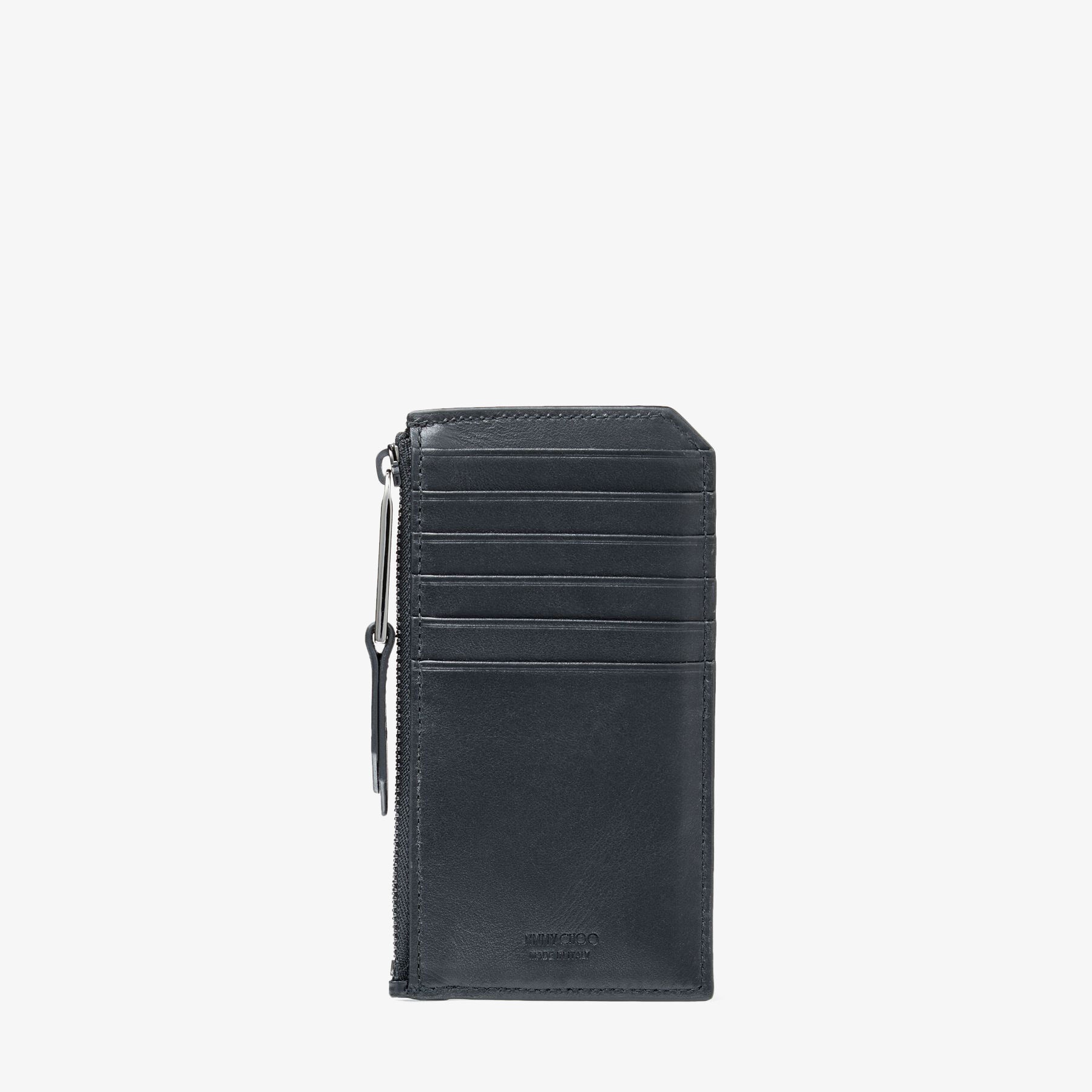 Casey
Black Croc-Embossed Leather Card Case with JC Logo - 4