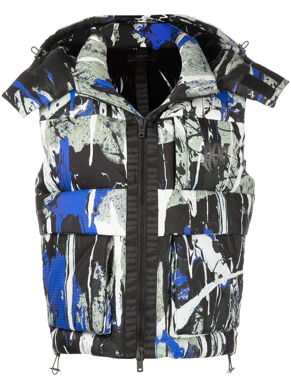 splatter-print down gilet - 1