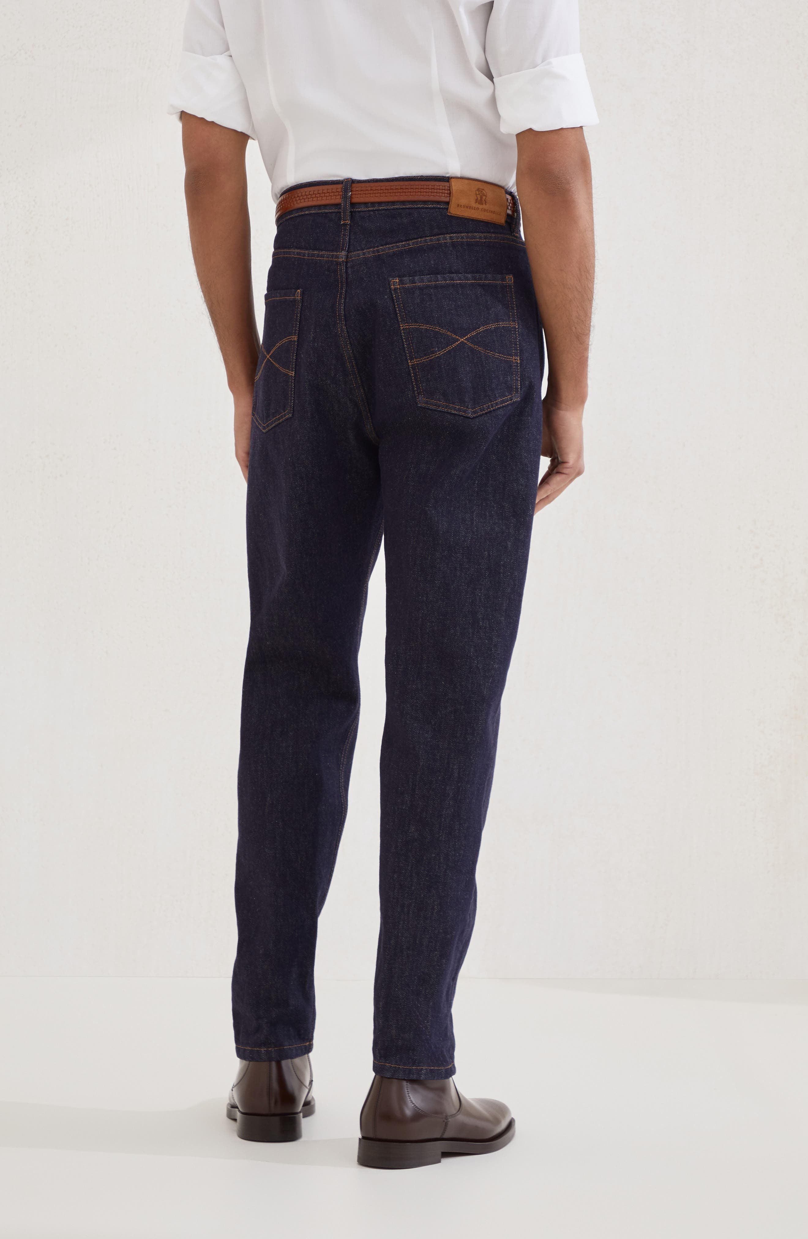 Brunello Cucinelli Iconic fit five-pocket trousers in Dark Denim at Nordstrom - 3