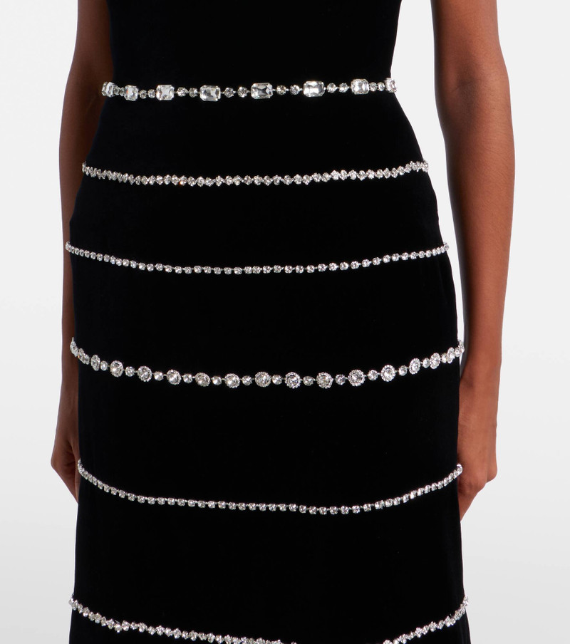 Shaula crystal-embellished cotton velvet bustier gown 5