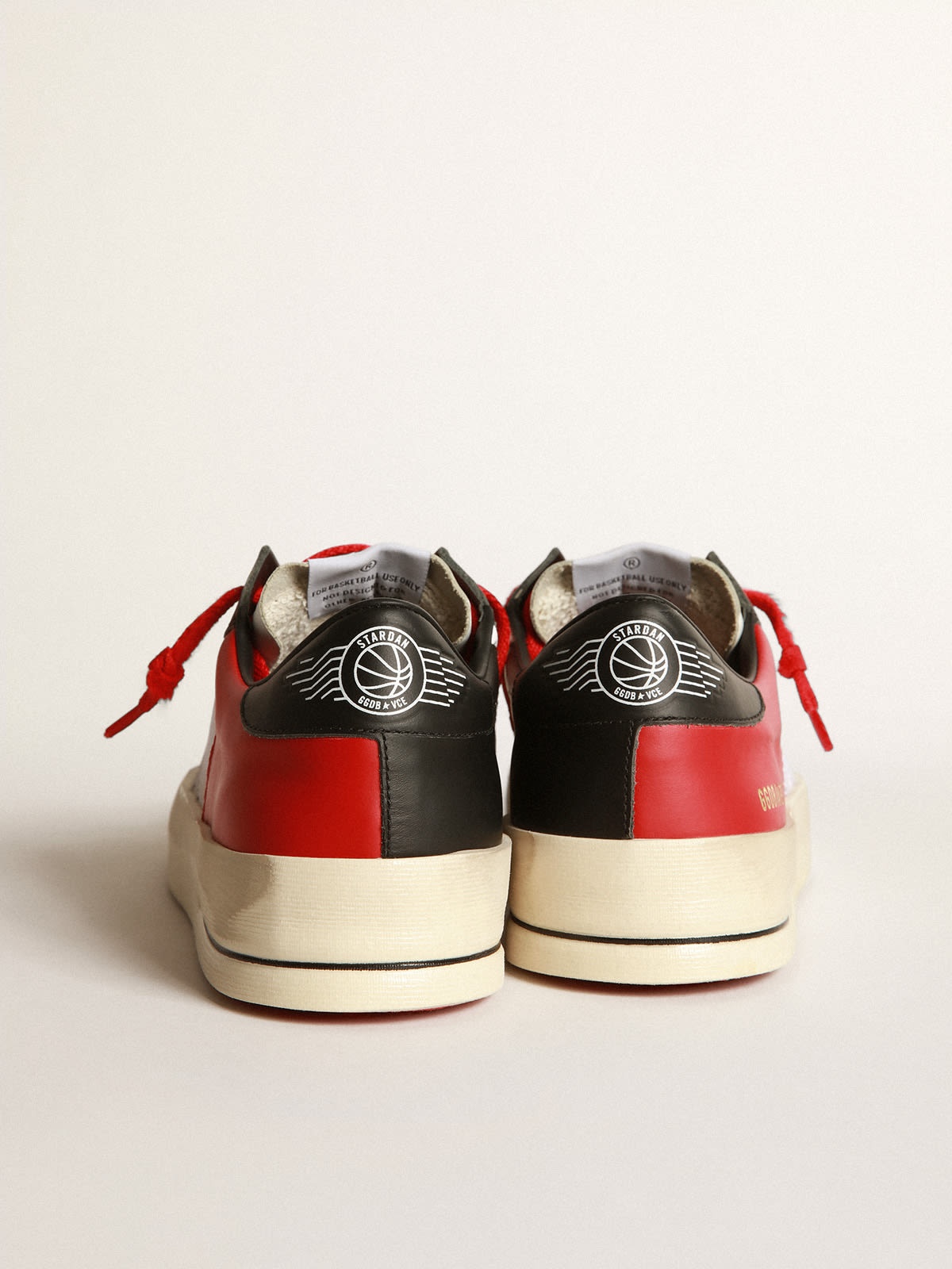 Stardan sneakers in red and white leather with mesh inserts - 4