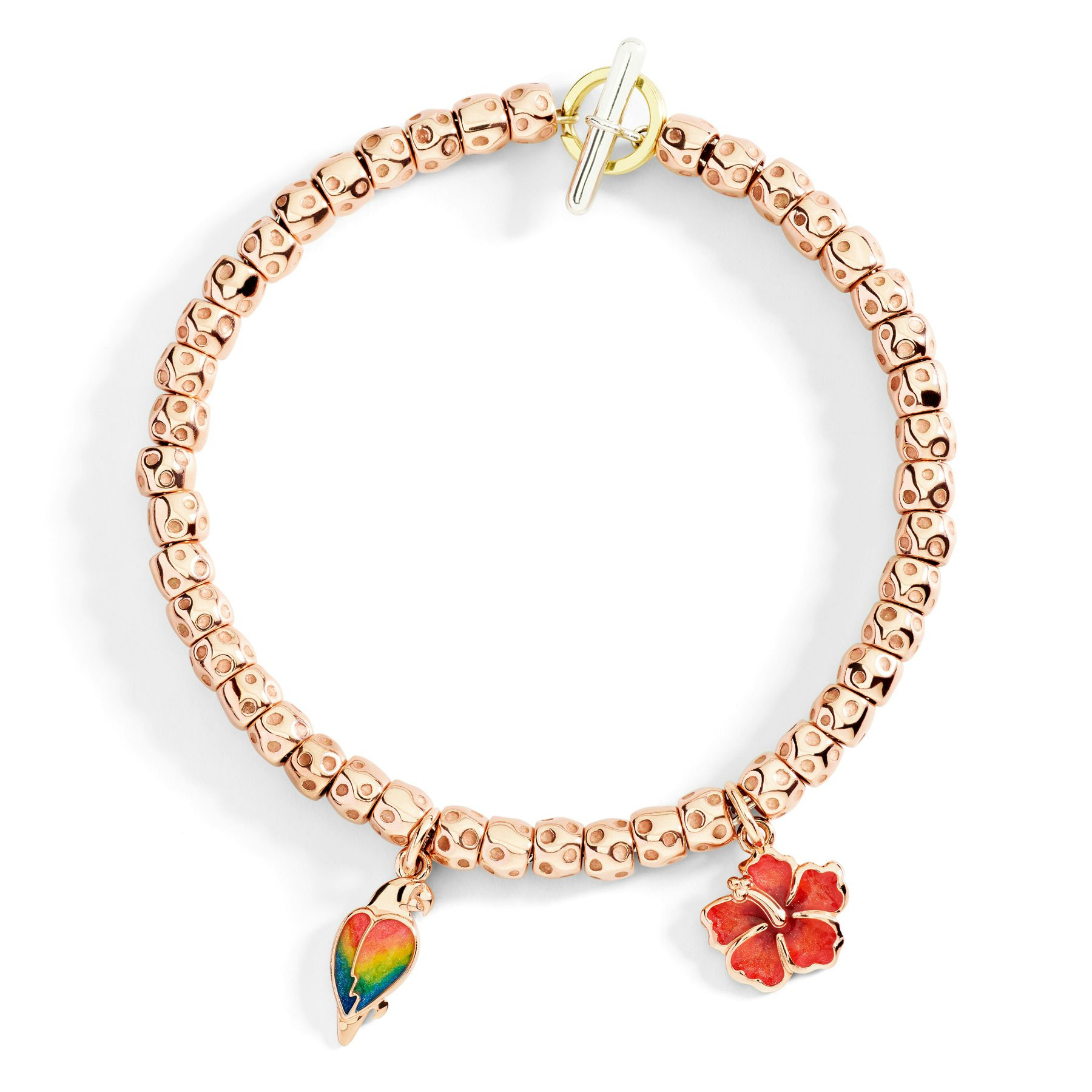 ROSE GOLD & ENAMEL PARROT CHARM - 3