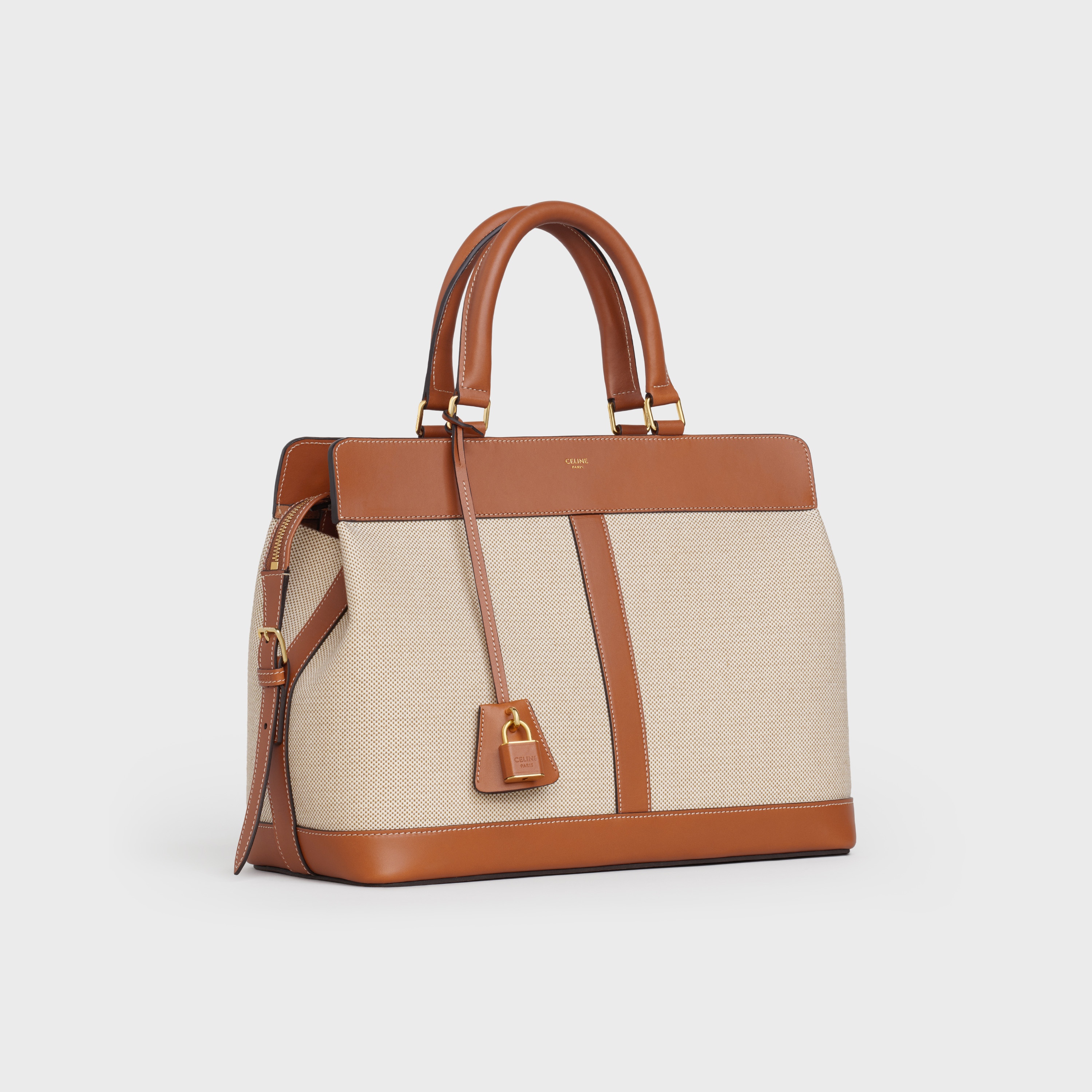 Medium Cabas de France Bag in Textile and Calfskin - 2