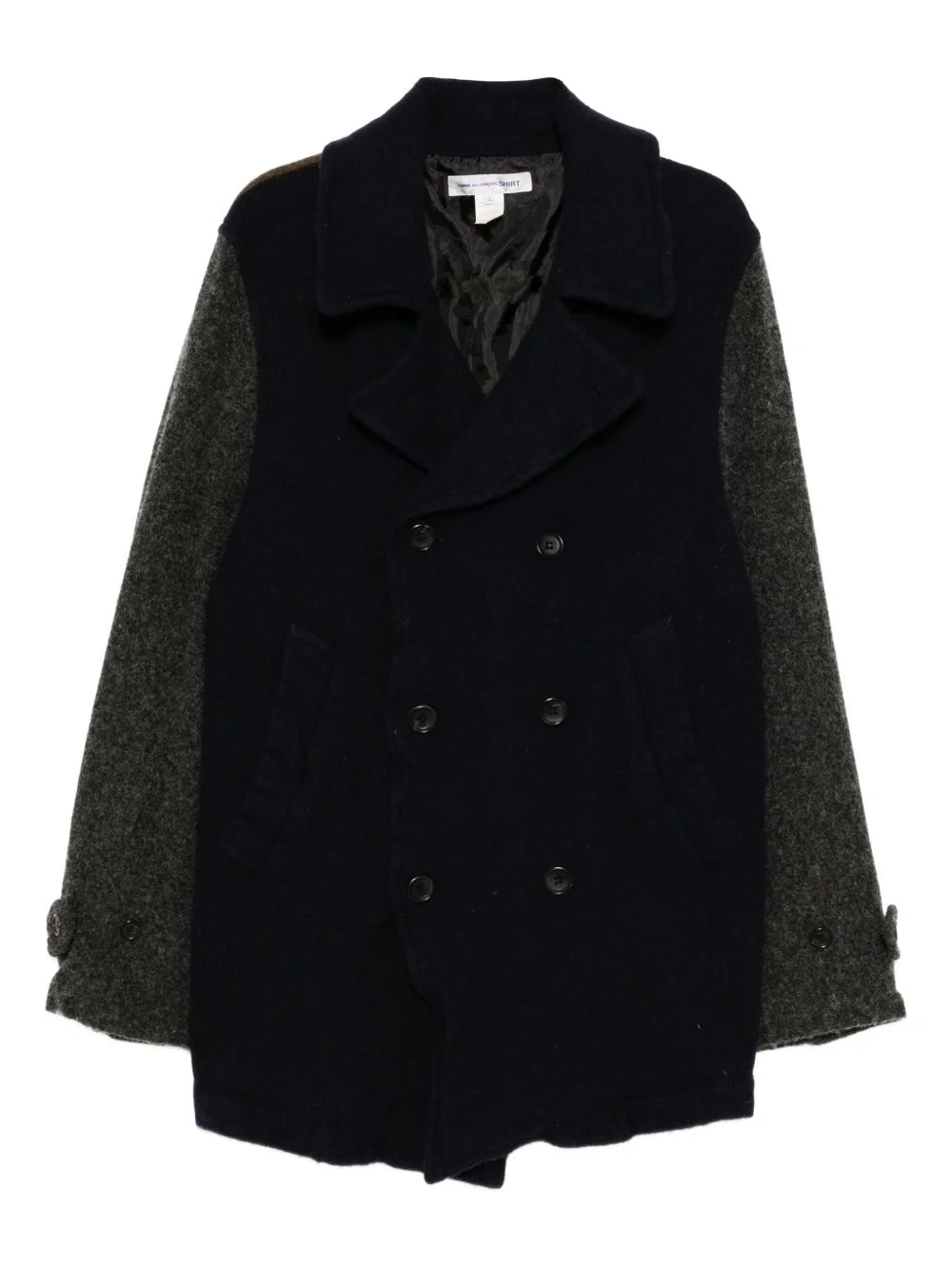 contrast panelled coat - 1