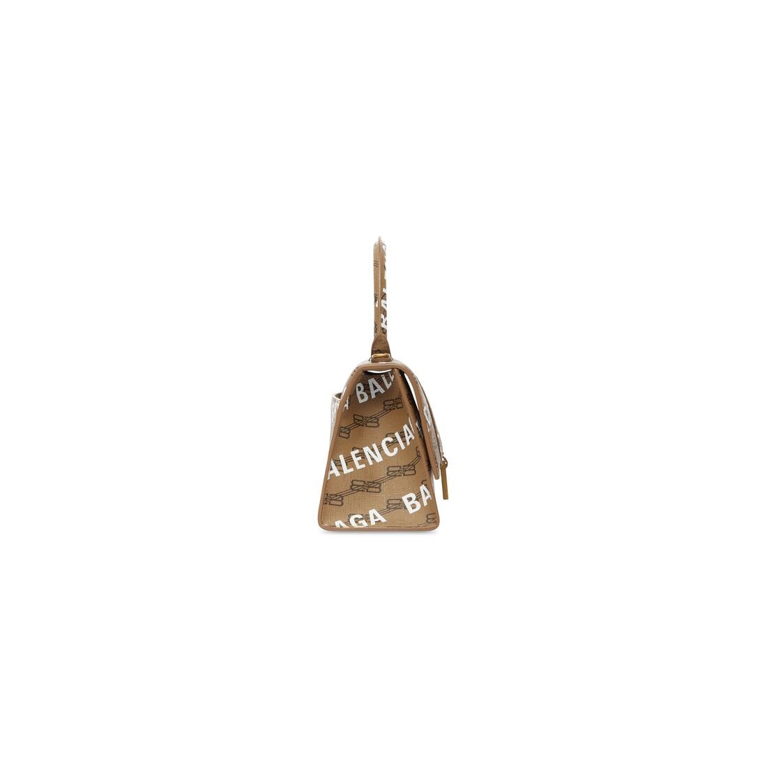 Women's Hourglass Small Handbag Bb Monogram Coated Canvas And Allover Logo  in Beige - 3