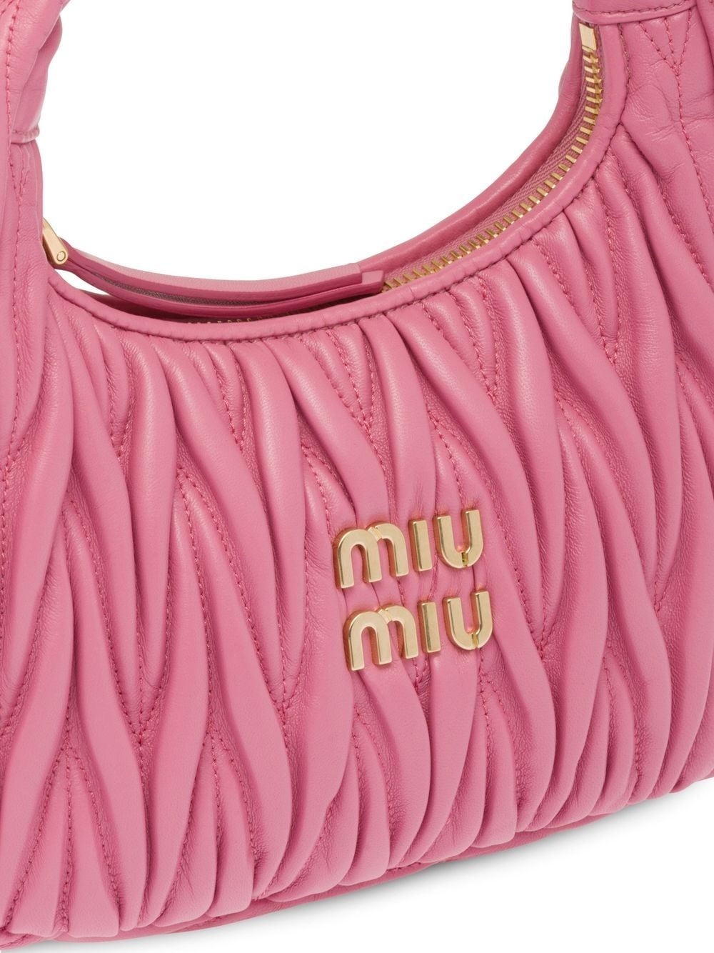 Miu Wander matelassé  mini hobo bag - 4