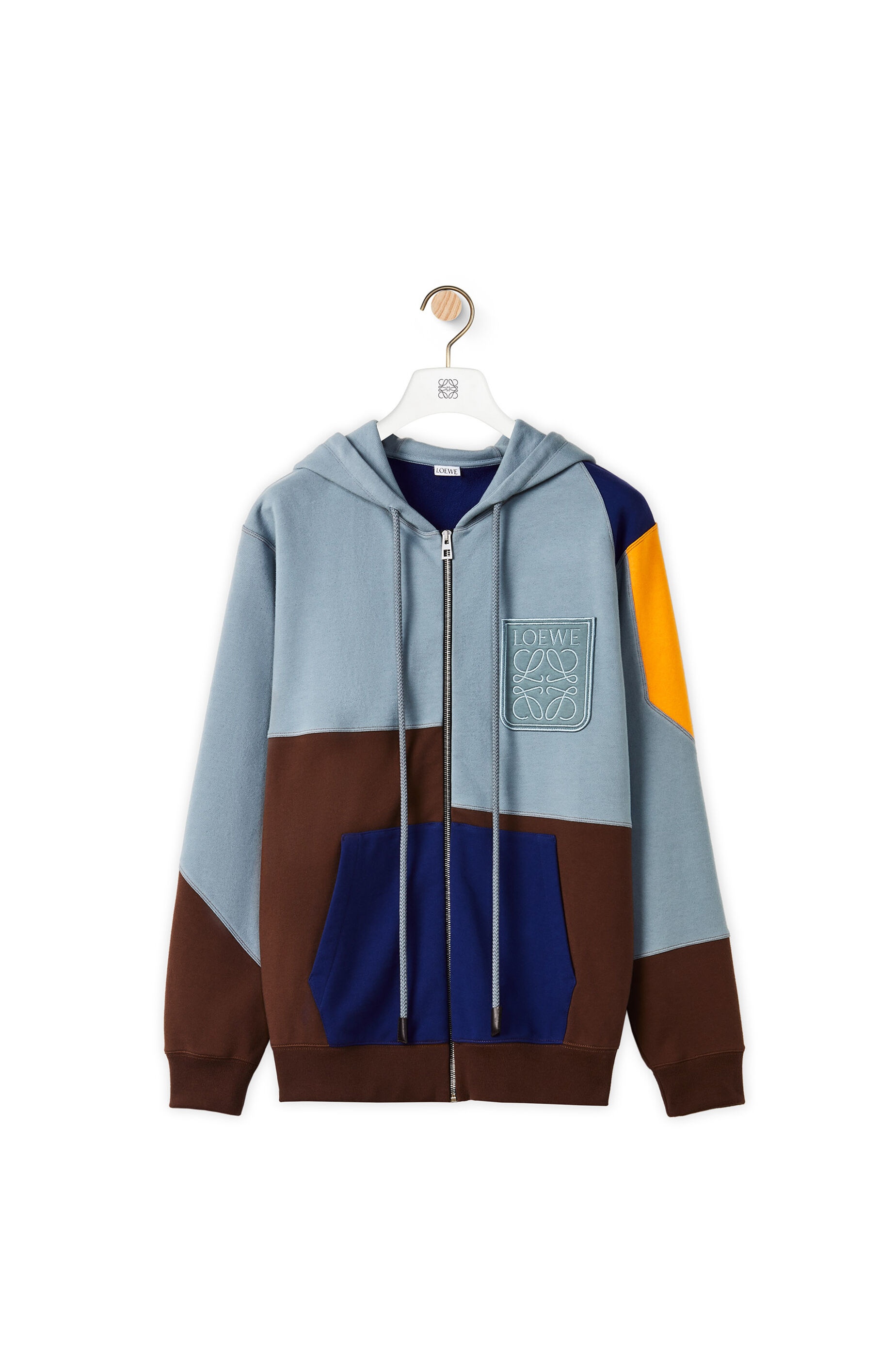 Multicolour zipped hoodie in cotton - 1