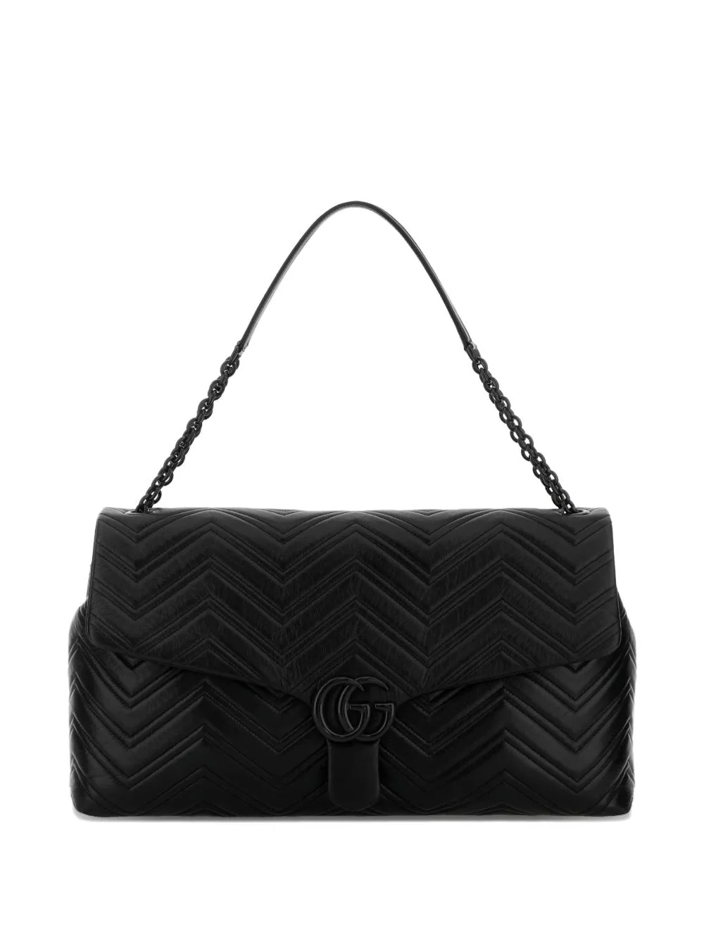 gg chevron leather shoulder bag - 1