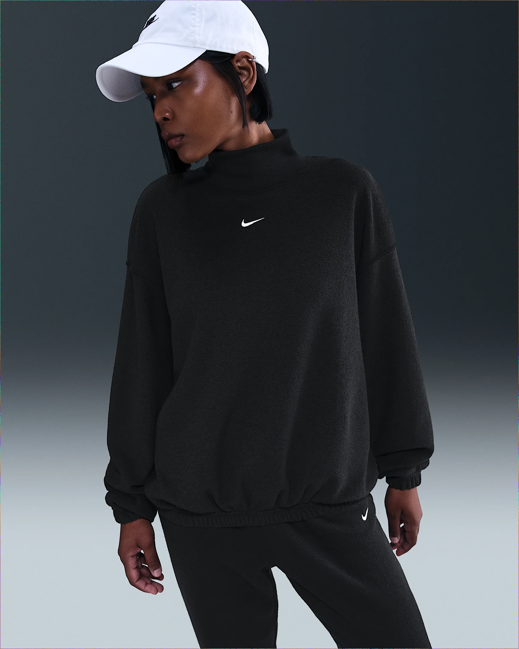 Nike Sportswear Phoenix Plush Women's Cozy Fleece Oversized Mock-Neck Top - 1