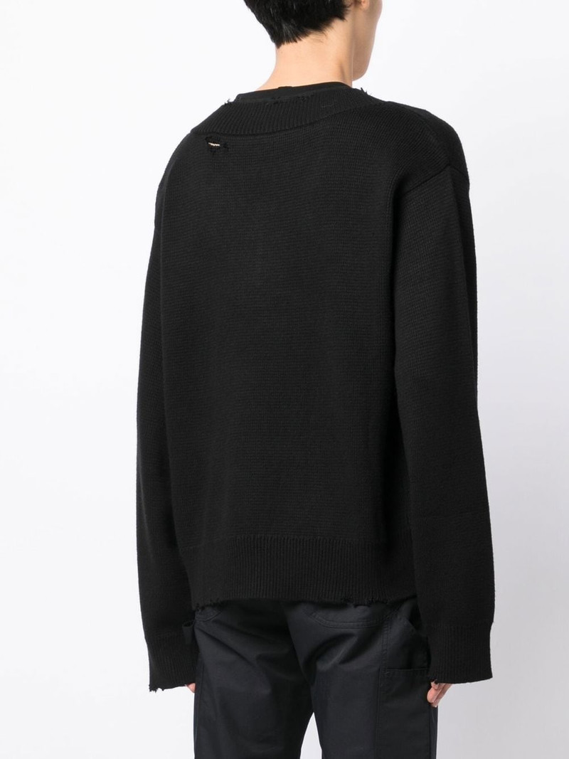 layered distressed-finish jumper 4