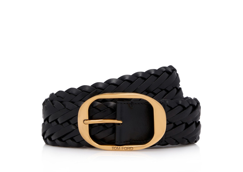 WOVEN LEATHER OVAL BELT - 1