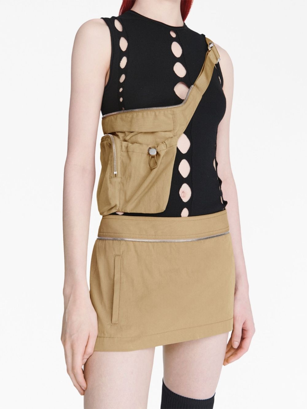 belted-waist mini skirt - 5