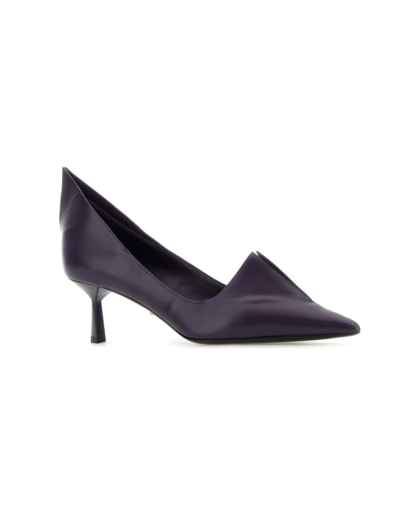 Purple Leather Pumps - 2
