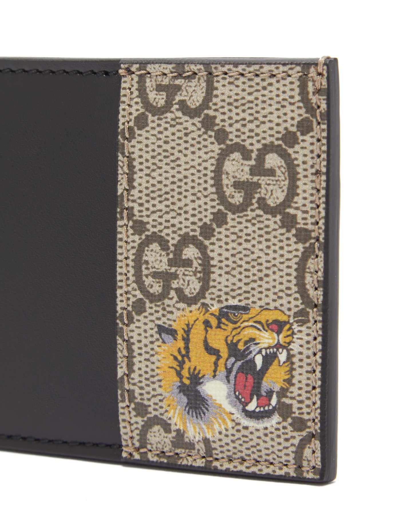 Tiger-print GG Supreme canvas cardholder - 5