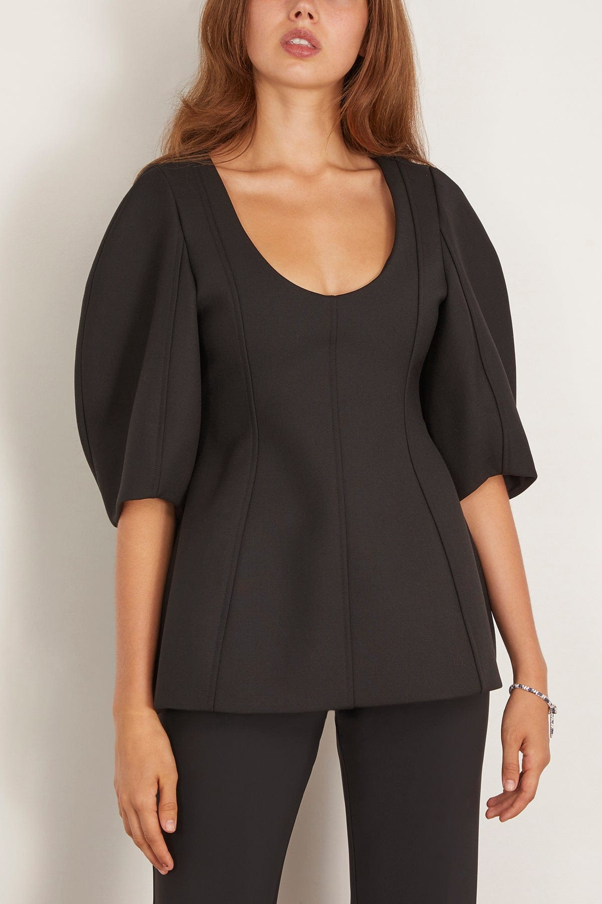 Sculptural Top in Black - 3