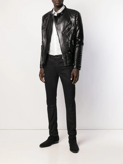 PHILIPP PLEIN snake-effect biker jacket outlook