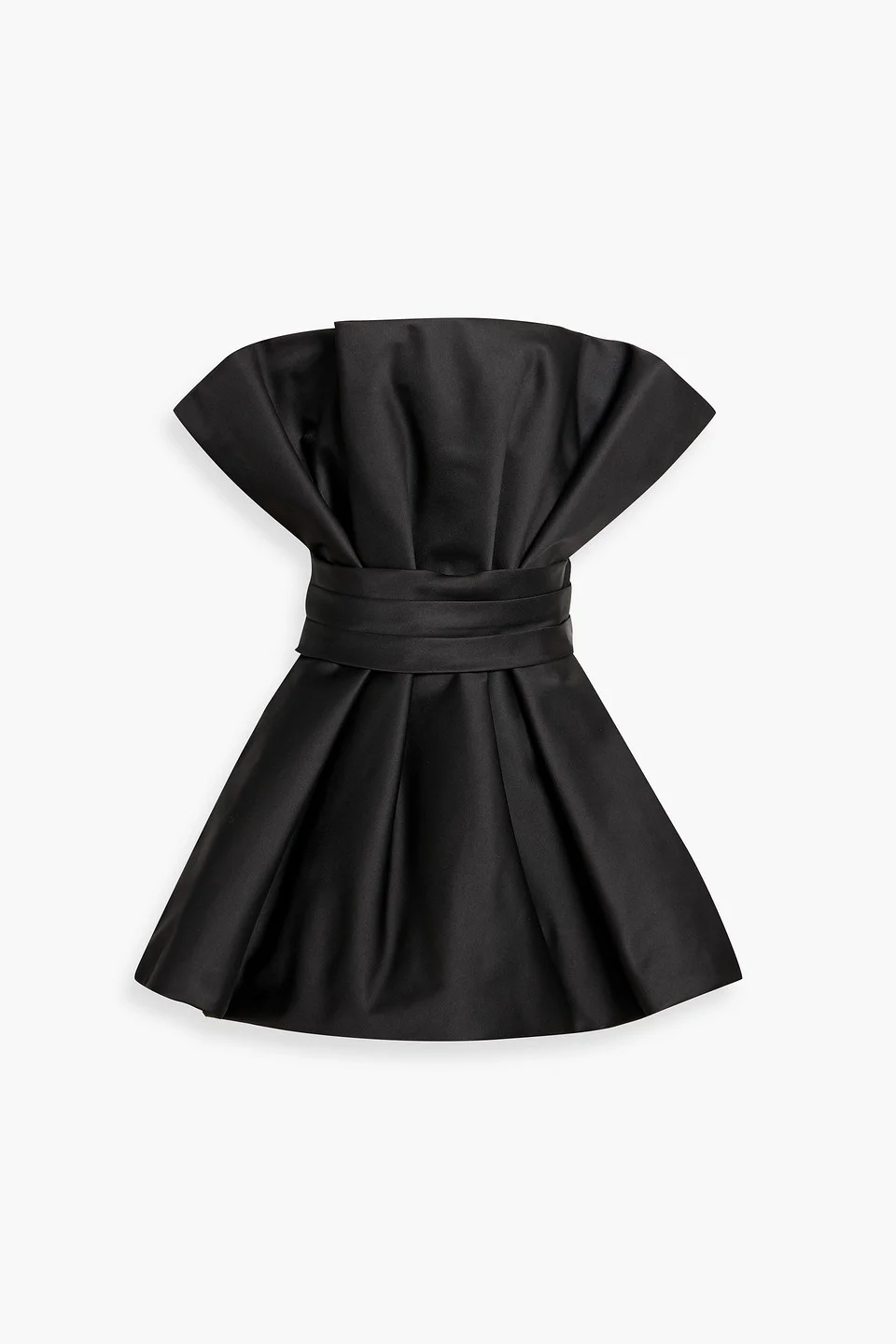 Annette strapless satin-twill and crepe mini dress - 1