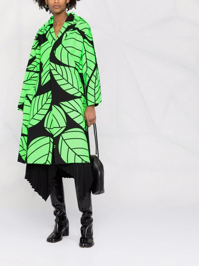 Comme Des Garçons Nylon Twill Leaf Pattern Long Coat outlook