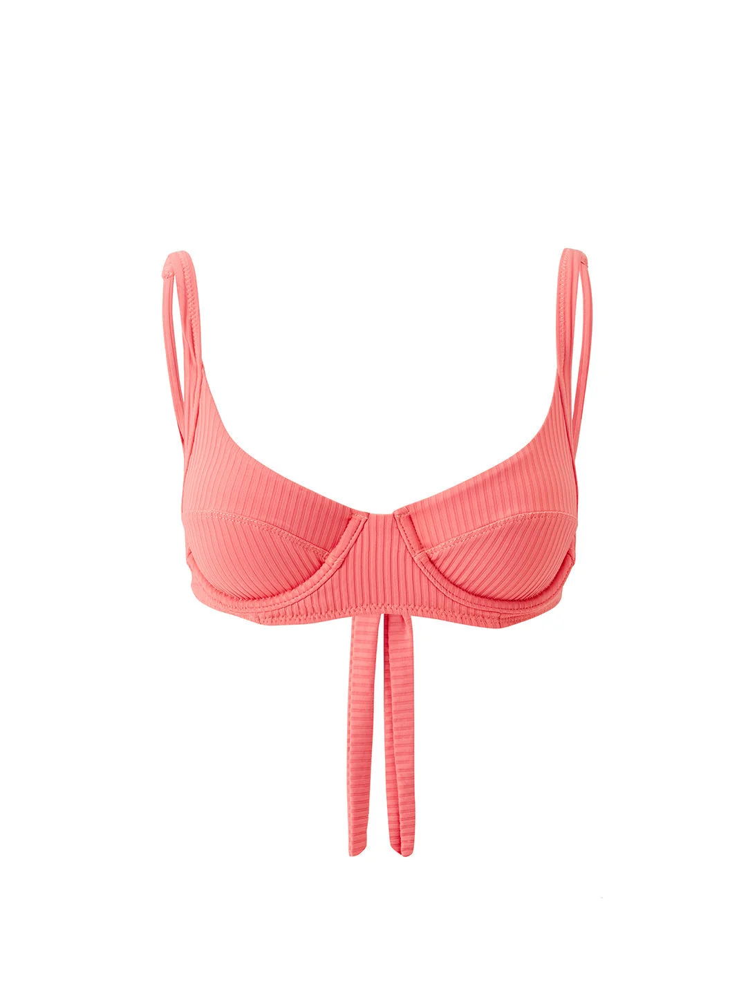 NOTO APRICOT RIBBED BIKINI TOP - 1