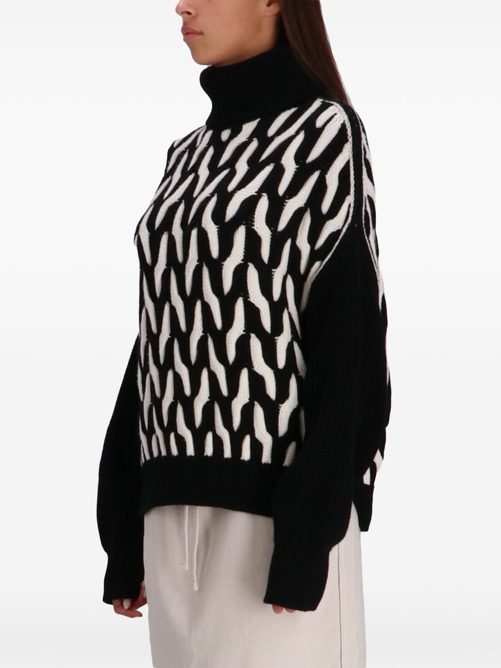 cable-knit wool sweater - 3