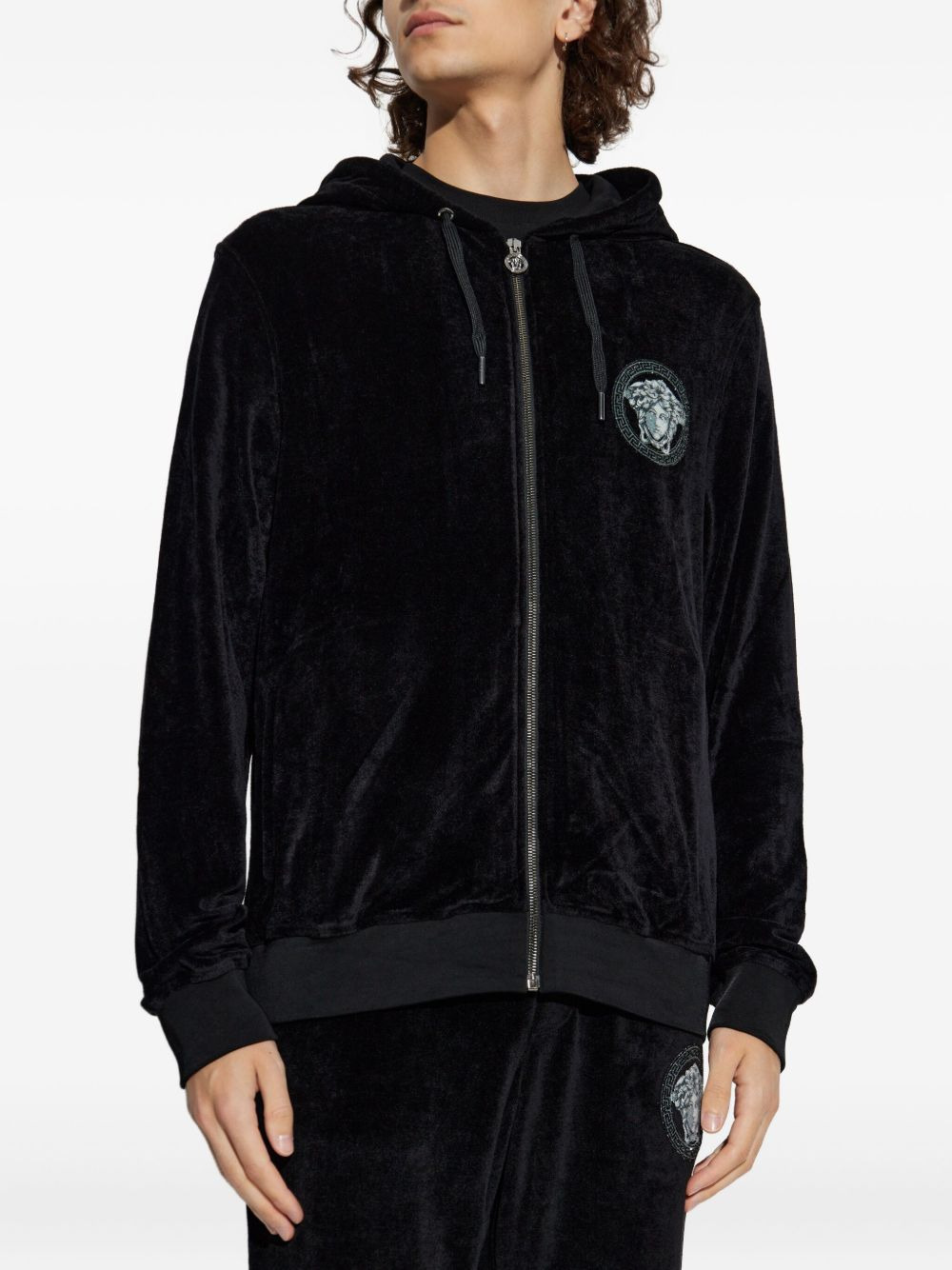 medusa-embellishment hoodie - 3