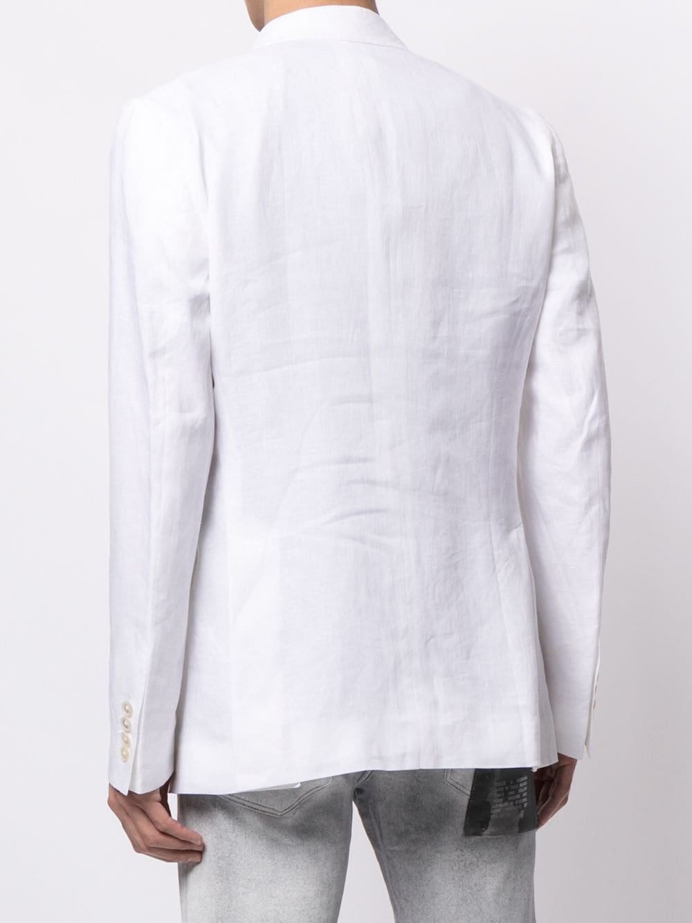 linen double-breasted blazer - 4