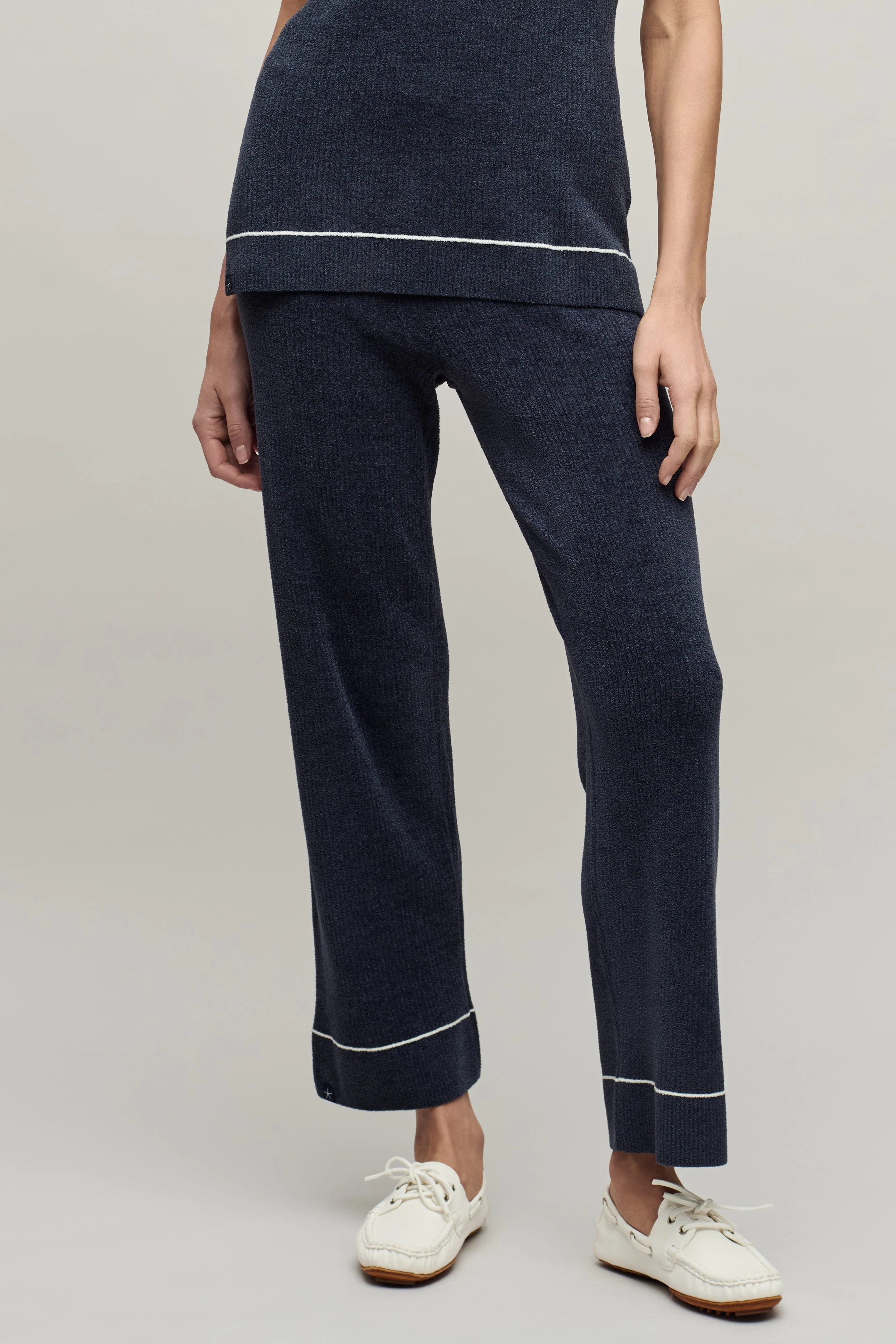 CozyChic Ultra Lite® Contrast Stripe Rib Ankle Pant - 1