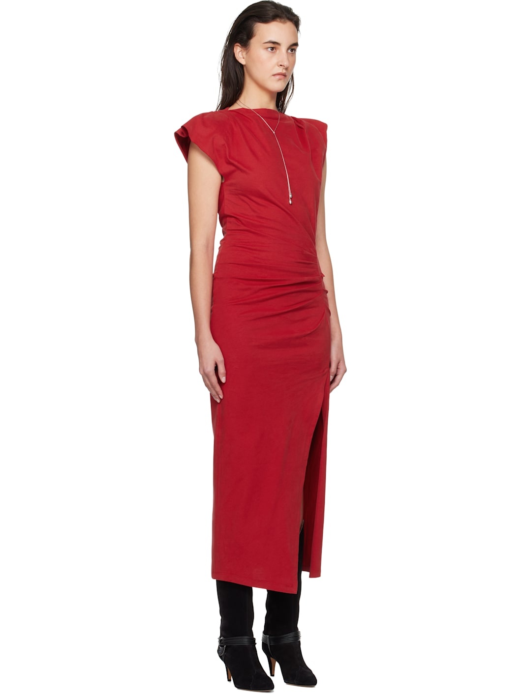 Red Nadela Midi Dress - 2