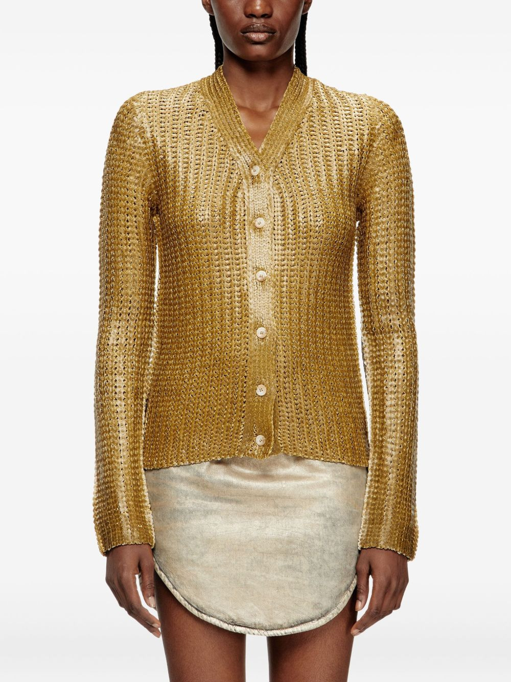 ribbed-knit cardigan - 3