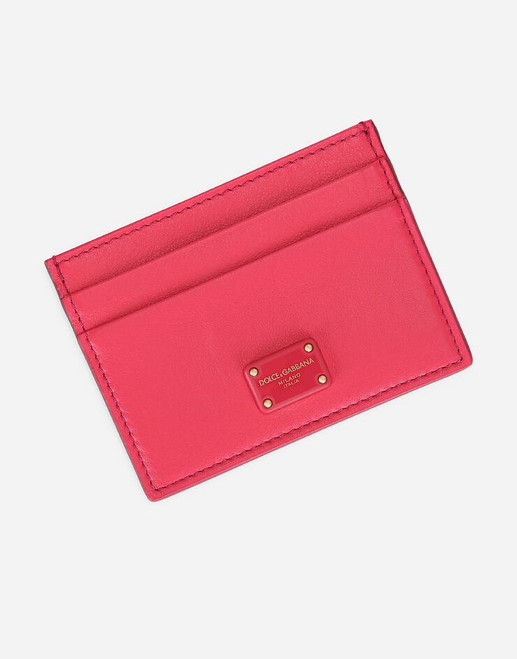 Calfskin card holder with branded plate - 4