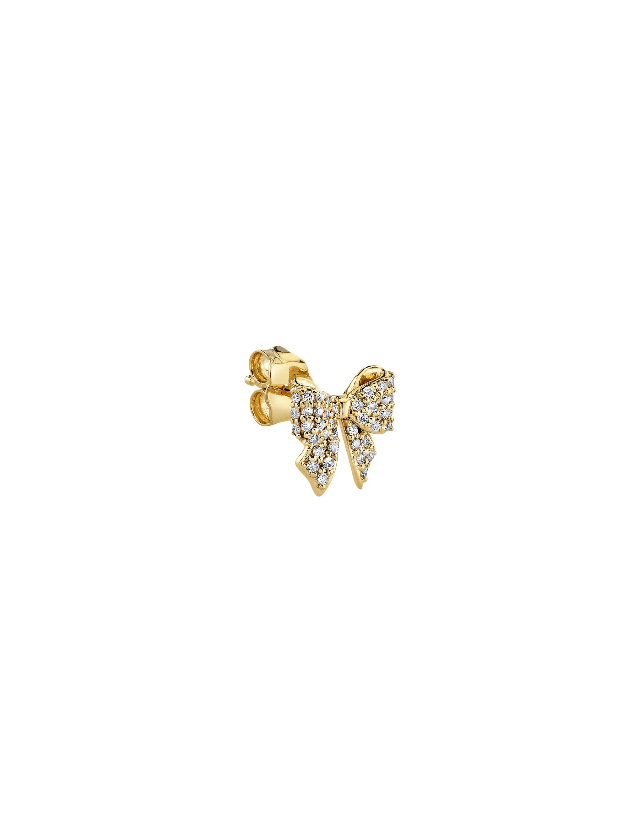 Women's 14K Yellow Gold & 0.12 TCW Diamond Bow Stud Earring - Yellow Gold - 1