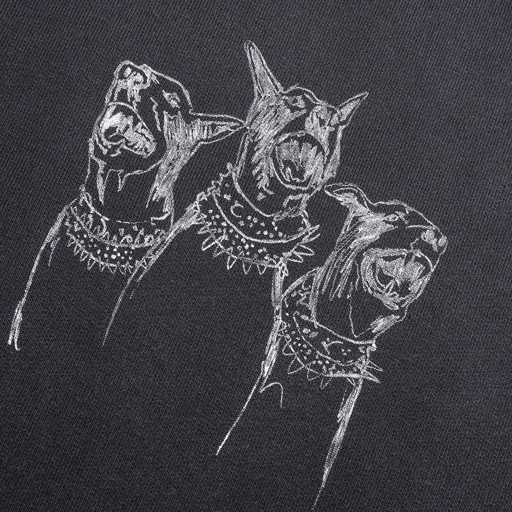 HAND DRAWN THOROUGHBRED DOGS HOODIE - AGED BLACK - 3