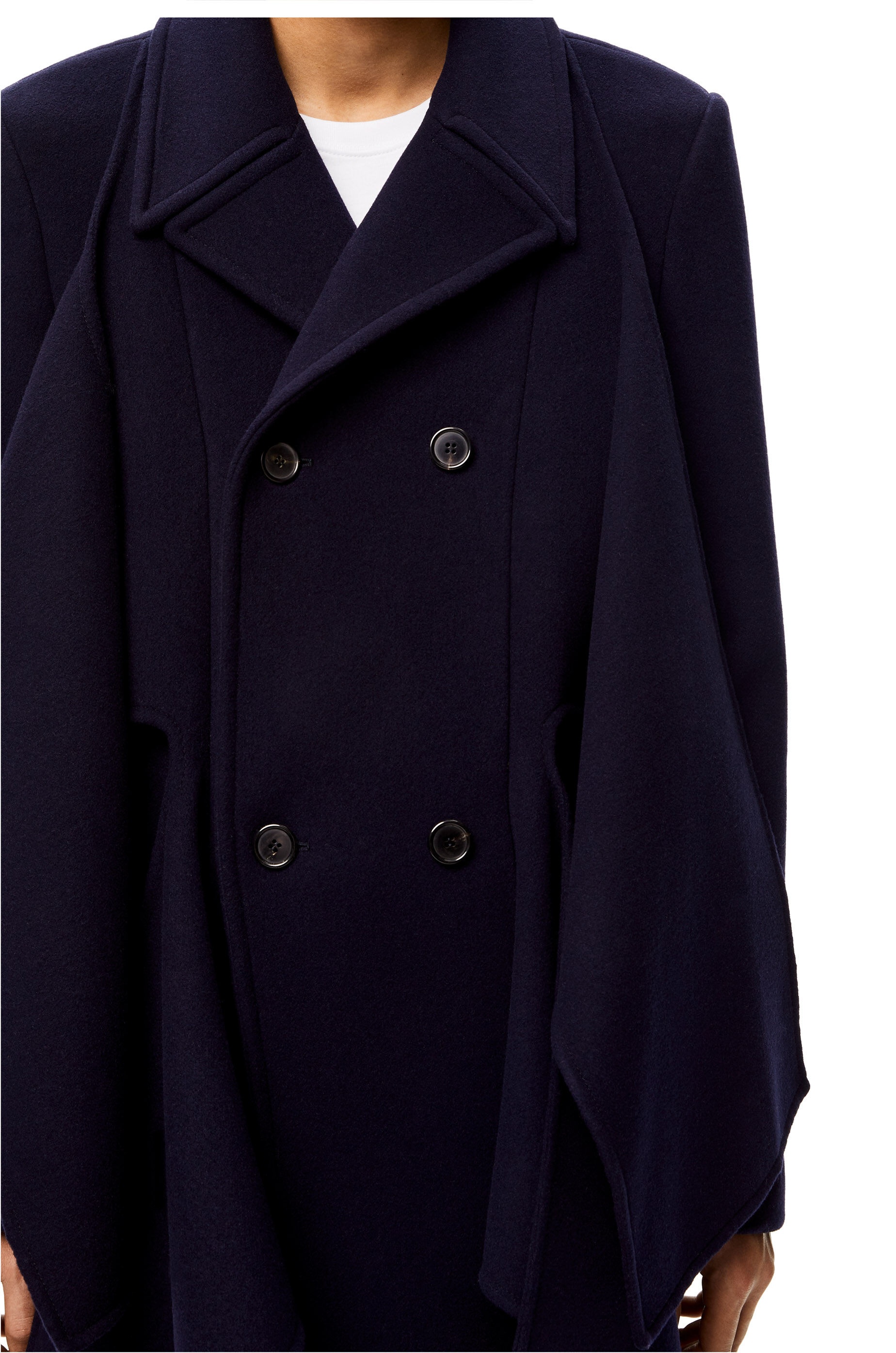 Panelled coat in wool and cashmere - 5