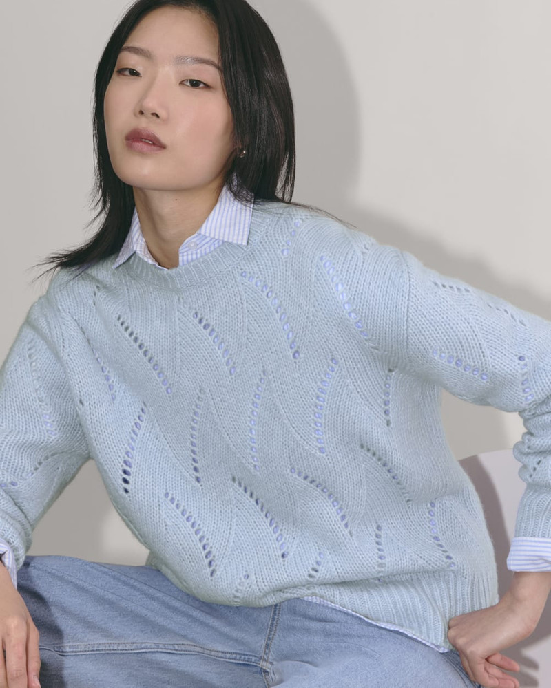 THE POINTELLE SWEATER IN CLOUD 3