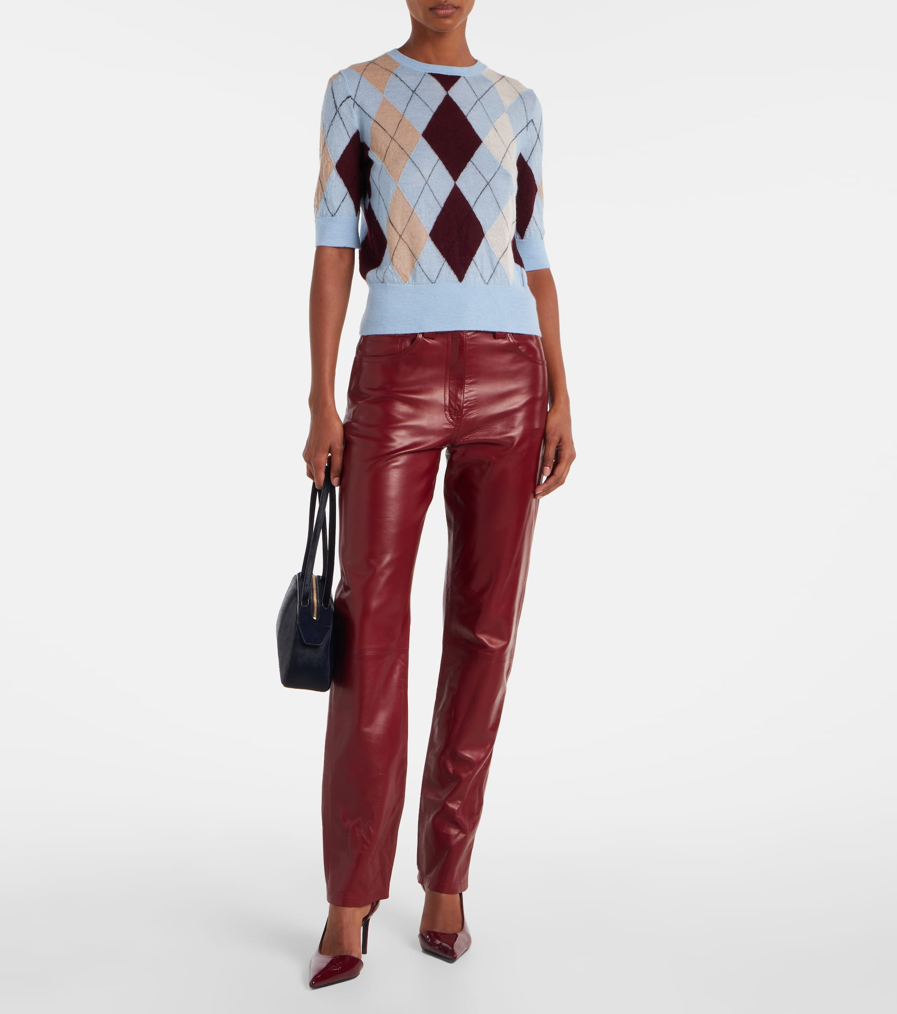 Anders argyle cashmere and mohair top - 2