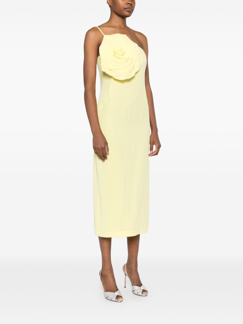 floral-appliqué midi dress - 3