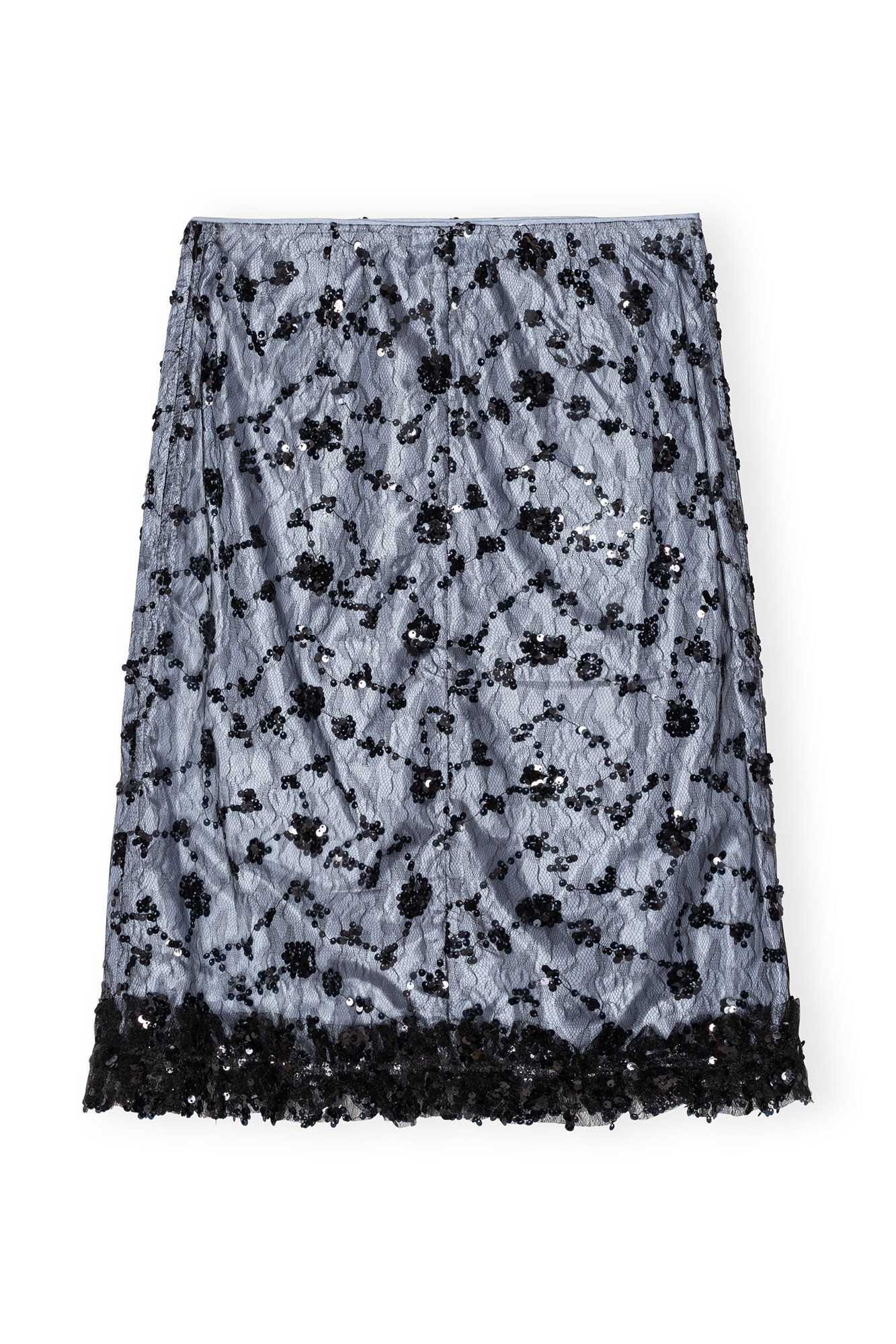 BLUE SEQUIN LACE SKIRT - 1